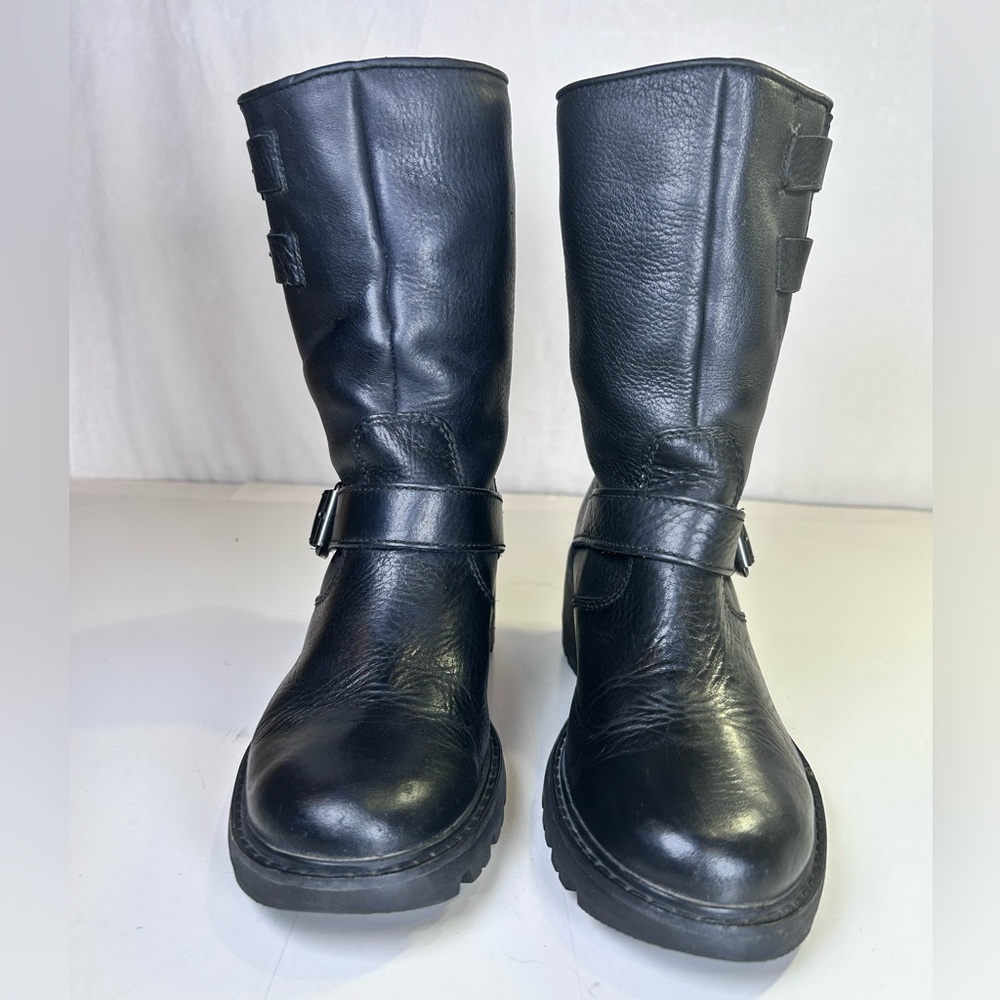 Rockport Hydro-Shield Black Leather Moto Buckle Waterproof Boots Size 6.5. - Picture 4 of 15